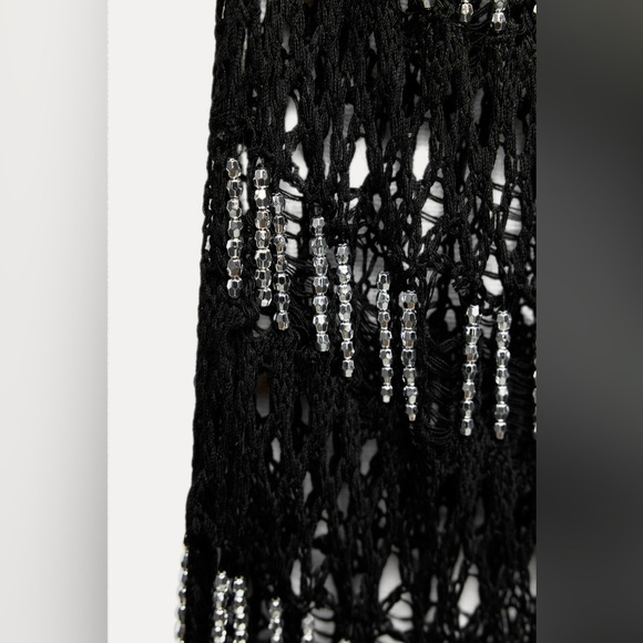 NWT ZARA BEADED MESH DRESS - Picture 14 of 17